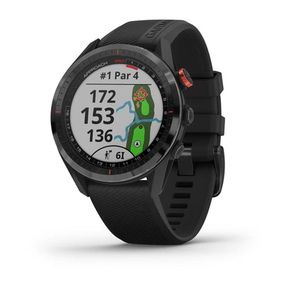 Garmin Approach S62 Black Ceramic Bezel with Black Silicone Band (Garmin Certified Refurbished)