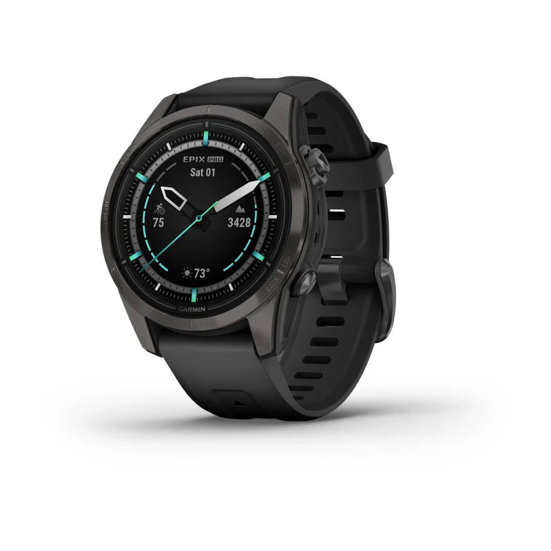 Garmin Epix Pro (Gen 2), 42 mm Sapphire Edition Carbon Gray DLC Titanium avec bracelet noir (010-02802-14)