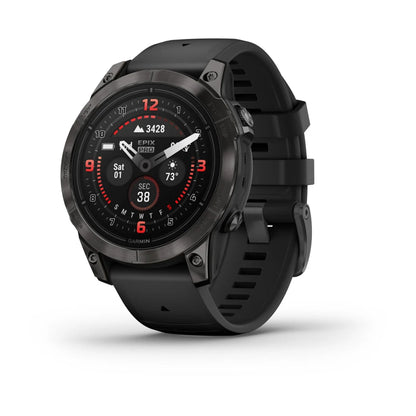 Garmin Epix Pro (Gen 2), 47 mm Edición Zafiro, titanio DLC gris carbono con correa negra (010-02803-10)