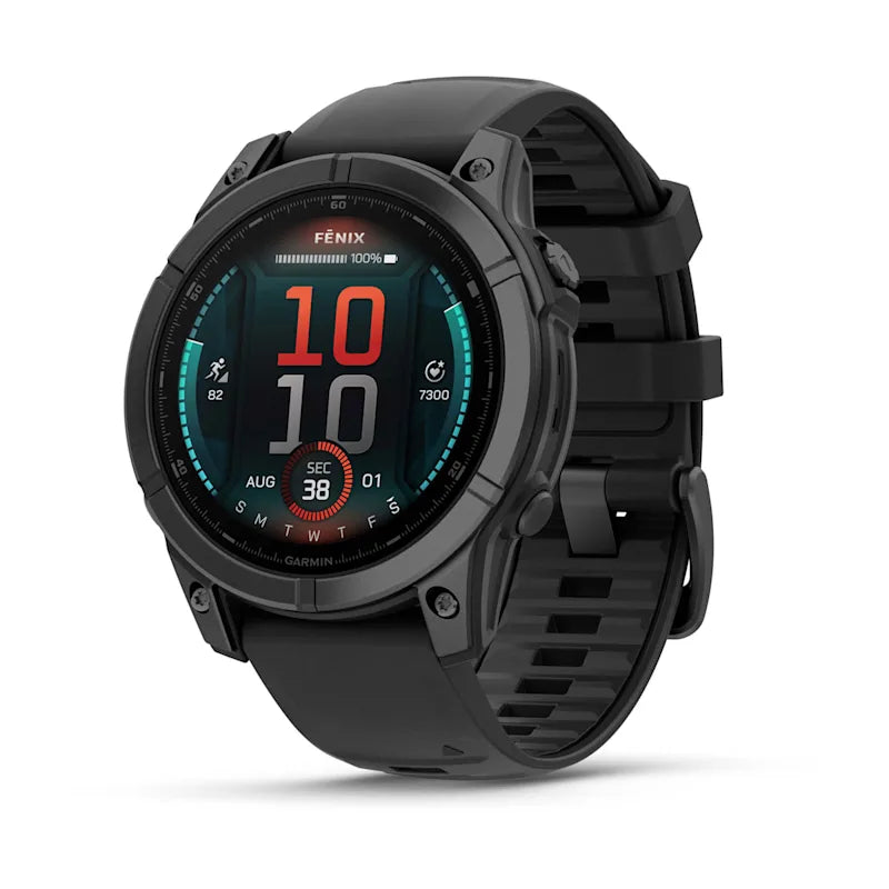 Garmin Fenix E, 47 mm AMOLED, Slate Gray Steel with Black Silicone Band (010-03025-03)