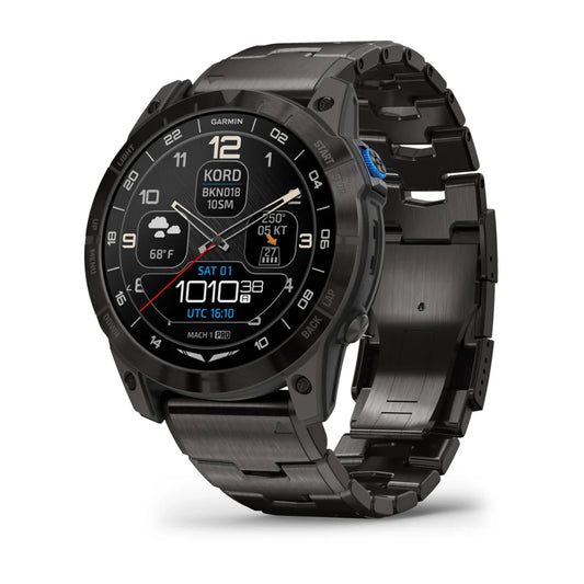 Garmin D2 Mach 1 Pro, 51 mm Aviator Smartwatch with Vented Titanium Bracelet (010-02804-80)