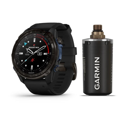 Garmin Descent Mk3i, 51 mm Carbon Gray DLC Titanium with Black Silicone Band and Descent T2 Transceiver