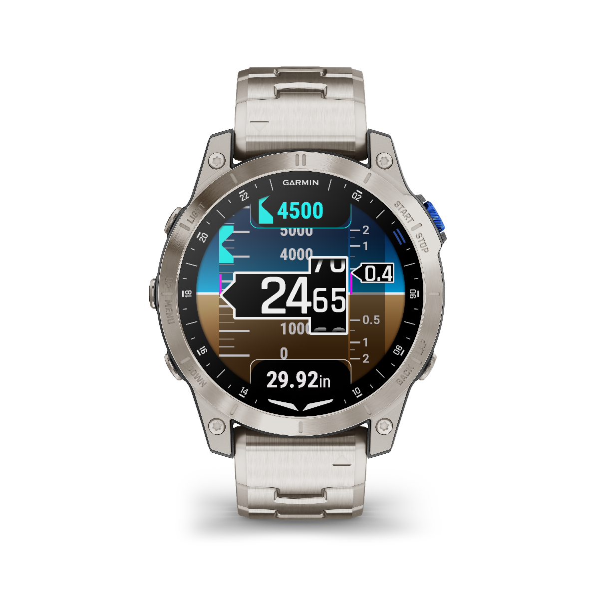 Garmin D2 Mach 1, bracelet en titane, montre intelligente GPS pour pilotes (010-02582-50)