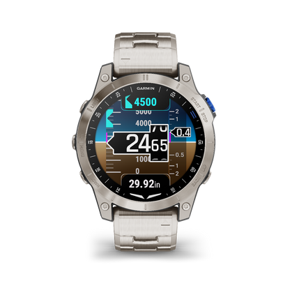 Garmin D2 Mach 1, bracelet en titane, montre intelligente GPS pour pilotes (010-02582-50)