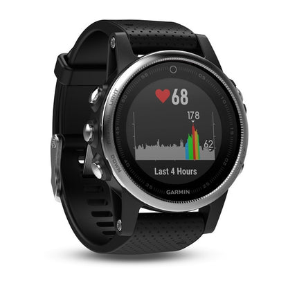 Garmin Fenix 5S Silver with Black Band - Factory Refurbished