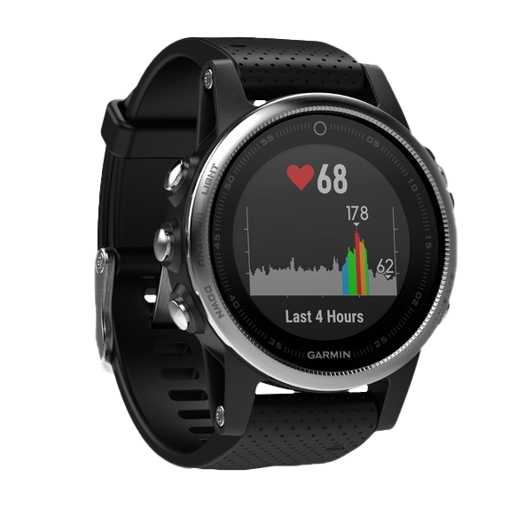 Garmin Fenix ​​5S, argent avec bracelet noir, montre connectée GPS (reconditionnée certifiée Garmin)