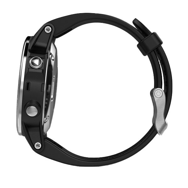 Garmin Fenix ​​5S, argent avec bracelet noir, montre connectée GPS (reconditionnée certifiée Garmin)