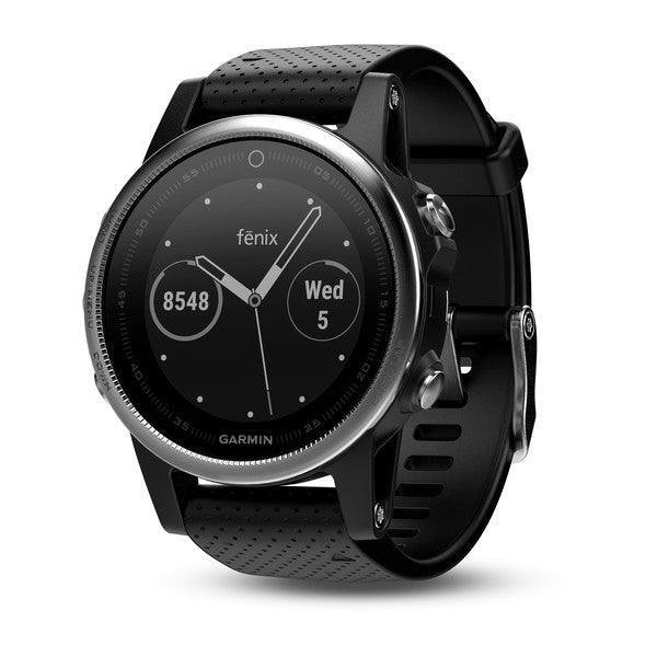 Garmin Fenix 5S Silver with Black Band - Factory Refurbished