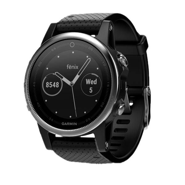 Garmin Fenix ​​5S, argent avec bracelet noir, montre connectée GPS (reconditionnée certifiée Garmin)