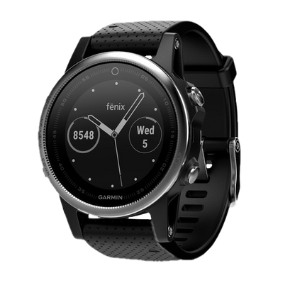 Garmin Fenix ​​5S, argent avec bracelet noir, montre connectée GPS (reconditionnée certifiée Garmin)