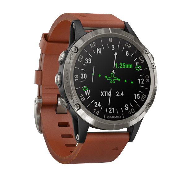 Garmin D2 Delta Aviator, bracelet en cuir marron, montre intelligente GPS pour pilotes (010-01988-30)