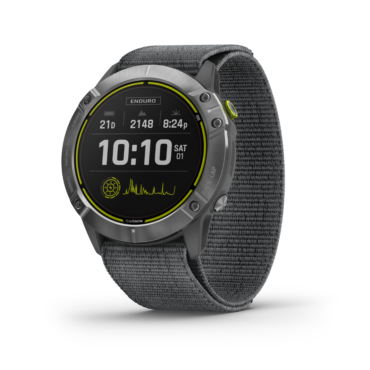 Garmin Enduro - Acero con correa de nailon UltraFit gris