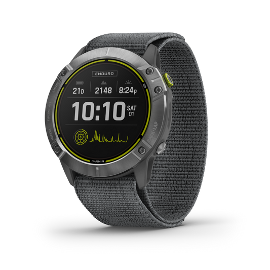 Garmin Enduro - Acero con correa de nailon UltraFit gris