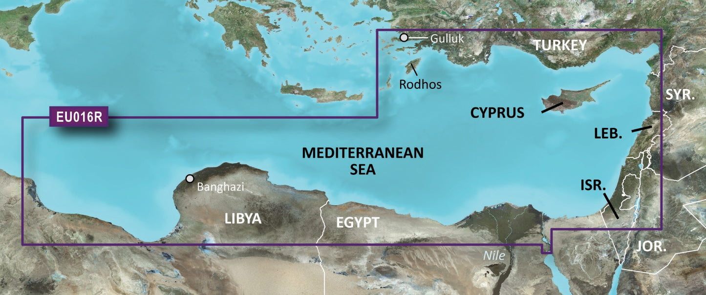 Garmin Mediterranean Southeast Charts BlueChart g3 | HXEU016R | microSD/SD