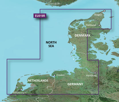 Garmin North Sea, Alborg to Amsterdam Coastal and Inland Charts BlueChart g3 | HXEU019R | microSD/SD