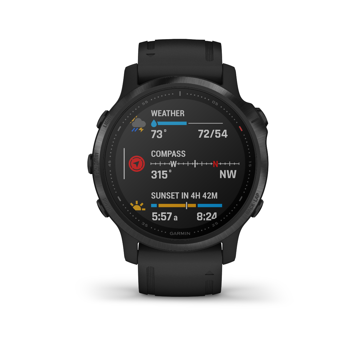 Garmin Fenix 6S Pro, Black Bezel with Black Band, GPS Smartwatch (Garmin Certified Refurbished)