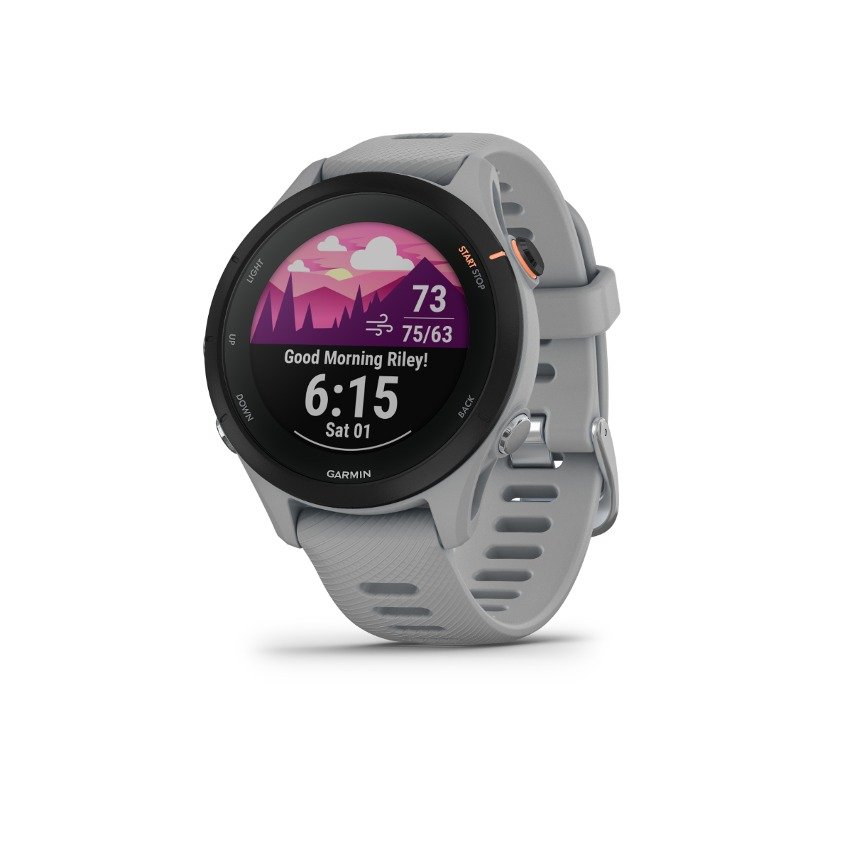 Garmin Forerunner 255S, reloj inteligente con GPS y pantalla táctil en color gris polvoriento para corredores (010-02641-02)