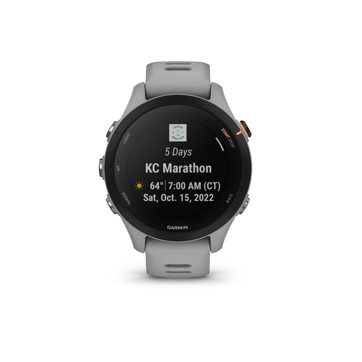 Garmin Forerunner 255S, reloj inteligente con GPS y pantalla táctil en color gris polvoriento para corredores (010-02641-02)