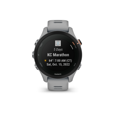 Garmin Forerunner 255S, reloj inteligente con GPS y pantalla táctil en color gris polvoriento para corredores (010-02641-02)