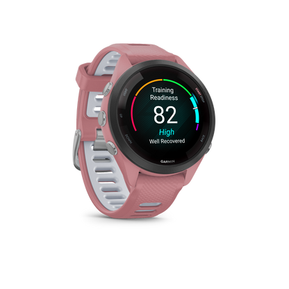 Garmin Forerunner 265S - Black Bezel with Light Pink Case and Light Pink/Whitestone Silicone Band