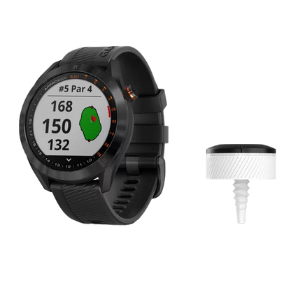 Garmin Approach S40 Bundle, montre connectée de golf GPS et télémètre avec capteurs CT10 (010-02140-03)