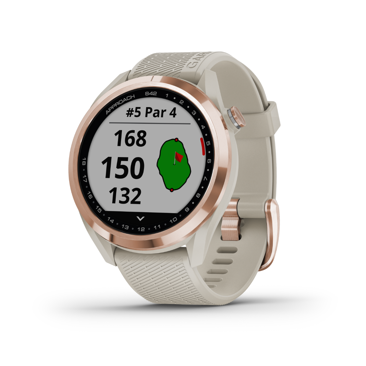 Garmin Approach S42, Rose Gold, montre connectée GPS de golf et télémètre (reconditionné et certifié)