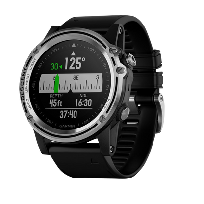 Garmin Descent Mk1, plateado con correa negra, reloj inteligente marino para buceadores (010-01760-00)