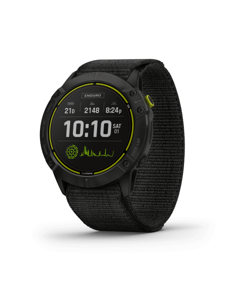 Garmin Enduro, Carbon Gray DLC Titanium w/ Black UltraFit Nylon Strap, Ultraperformance GPS Smartwatch (010-02408-01)