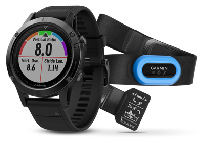 Garmin Fenix ​​5 Sapphire Bundle, noir avec bracelet noir (010-01688-31)