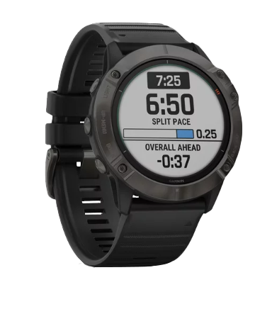 Garmin Fenix ​​6X Pro Solar Titanium Carbon Gray DLC avec bracelet noir (010-02157-20)