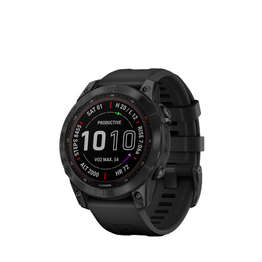 Garmin fenix 7 Sapphire Solar, Black DLC Titanium with Black Band (010-02540-34)