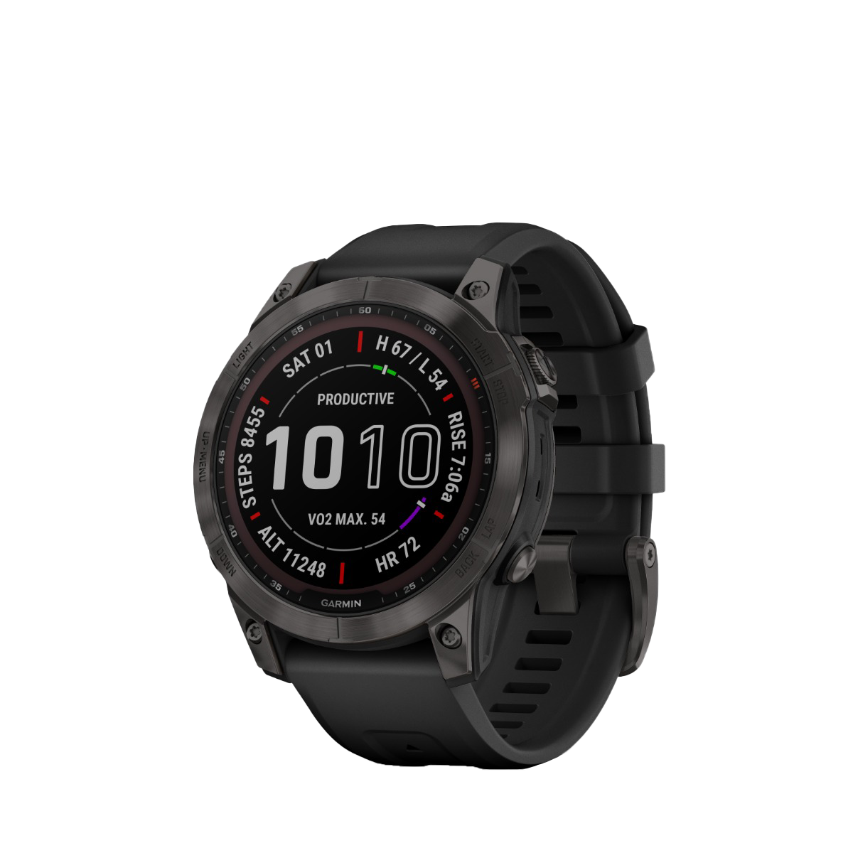 Garmin fenix 7 Sapphire Solar - Titanio DLC gris carbono con correa negra (010-02540-20)