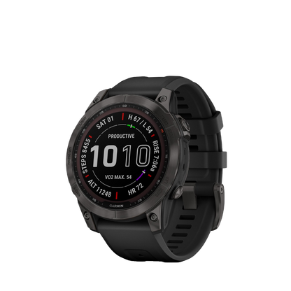 Garmin fenix 7 Sapphire Solar - Titanio DLC gris carbono con correa negra (010-02540-20)