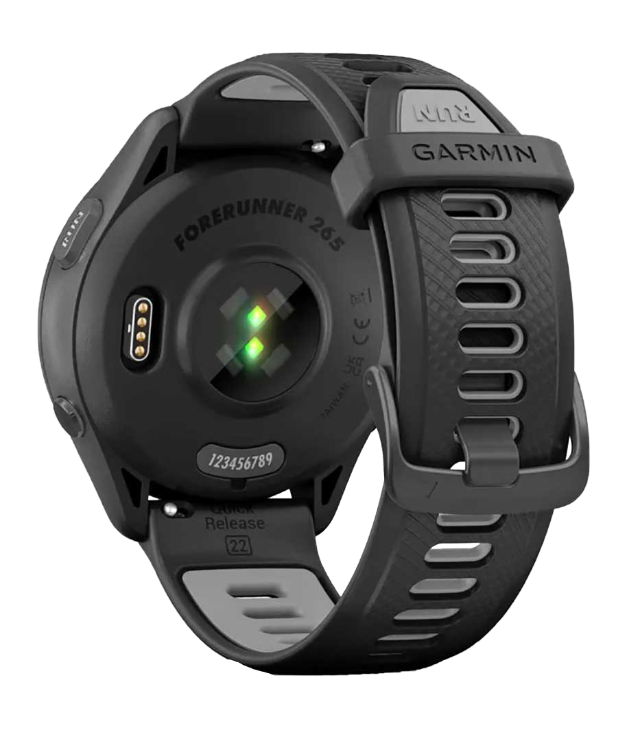 Garmin Forerunner 265 - Black Bezel and Case with Black/Powder Gray Silicone Band