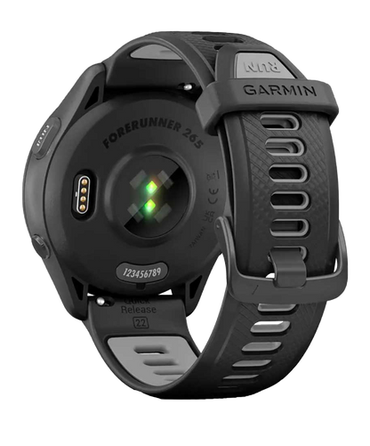 Garmin Forerunner 265 - Black Bezel and Case with Black/Powder Gray Silicone Band