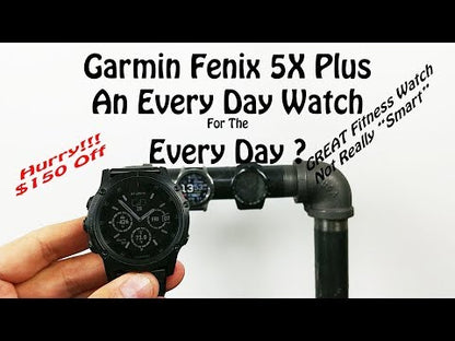 Reloj inteligente con GPS Garmin Fenix ​​5X Plus Zafiro con correa negra (reacondicionado certificado por Garmin)