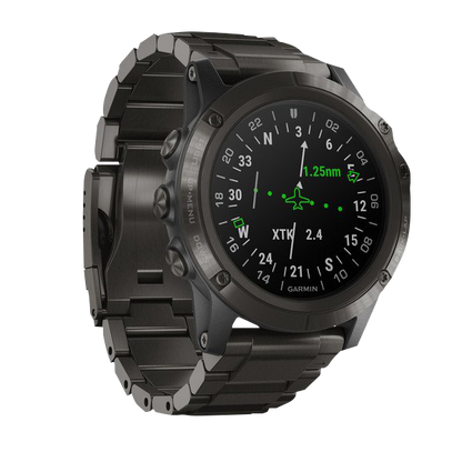 Garmin D2 Delta PX Aviator, DLC Titanium Band, GPS Smartwatch for Pilots (010-01989-30)