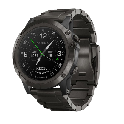 Garmin D2 Delta PX Aviator, DLC Titanium Band, GPS Smartwatch for Pilots (010-01989-30)