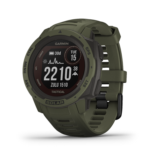 Garmin Instinct Solar Tactical Edition, Moss, Rugged GPS Smartwatch (Garmin Certified Refurbished)