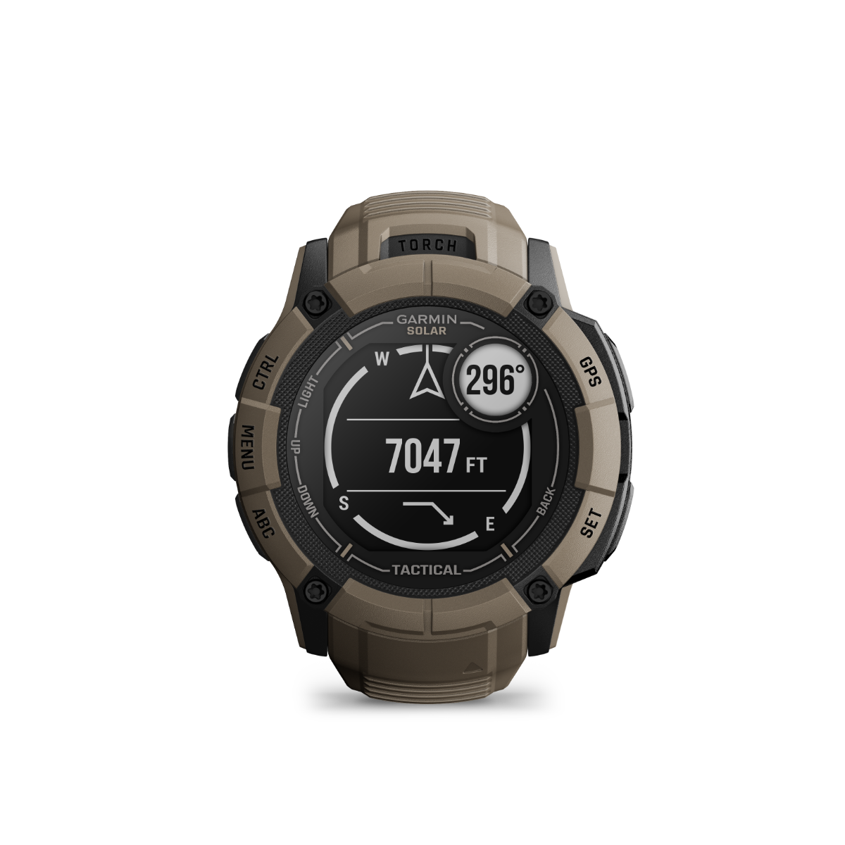 Garmin Instinct 2X Solar Tactical Edition, Coyote Tan, montre intelligente GPS robuste avec GNSS multibande, lampe de poche intégrée, surveillance de la santé 24h/24 et 7j/7 et autonomie illimitée de la batterie solaire (010-02805-12)