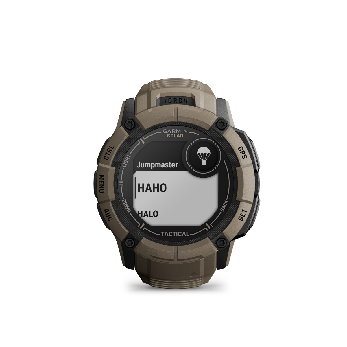 Garmin Instinct 2X Solar Tactical Edition, Coyote Tan, montre intelligente GPS robuste avec GNSS multibande, lampe de poche intégrée, surveillance de la santé 24h/24 et 7j/7 et autonomie illimitée de la batterie solaire (010-02805-12)