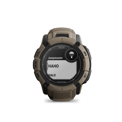 Garmin Instinct 2X Solar Tactical Edition, Coyote Tan, montre intelligente GPS robuste avec GNSS multibande, lampe de poche intégrée, surveillance de la santé 24h/24 et 7j/7 et autonomie illimitée de la batterie solaire (010-02805-12)