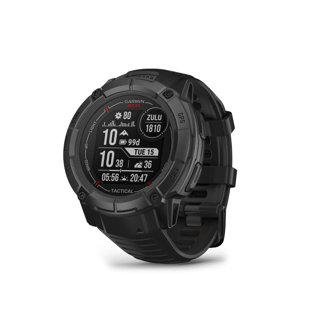 Garmin Instinct 2X Solar Tactical Edition, Black, Rugged GPS Smartwatch with Multi-Band GNSS, Built-in Flashlight, 24/7 Health Monitoring, and Unlimited Solar Battery Life (010-02805-13)