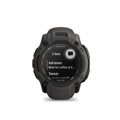 Montre connectée GPS robuste Garmin Instinct 2X Solar, graphite, avec GNSS multibande, lampe de poche intégrée, surveillance de la santé 24h/24 et 7j/7 et autonomie illimitée de la batterie solaire (010-02805-10)