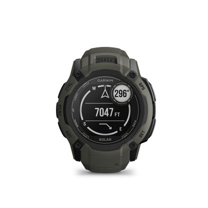 Garmin Instinct 2X Solar, Moss, montre intelligente GPS robuste avec GNSS multibande, lampe de poche intégrée, surveillance de la santé 24h/24 et 7j/7 et autonomie illimitée de la batterie solaire (010-02805-15)