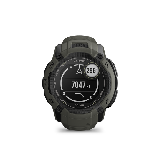 Garmin Instinct 2X Solar, Moss, montre intelligente GPS robuste avec GNSS multibande, lampe de poche intégrée, surveillance de la santé 24h/24 et 7j/7 et autonomie illimitée de la batterie solaire (010-02805-15)