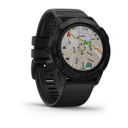 Garmin Fenix 6X Pro, Black with Black Band (Garmin Certified Refurbished)