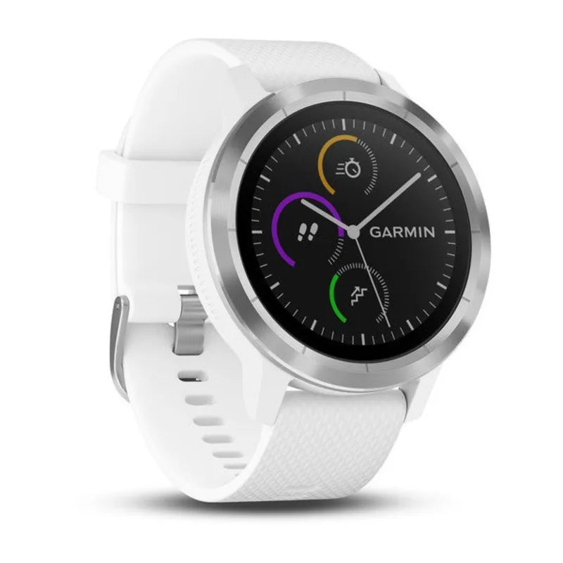 Garmin Vivoactive 3, White with Stainless Steel (Garmin Certified Refurbished)