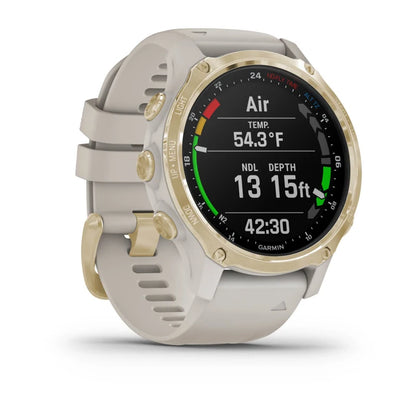 Garmin Descent Mk2S Light Gold with Light Sand Silicone Band (Garmin Certified Refurbished)