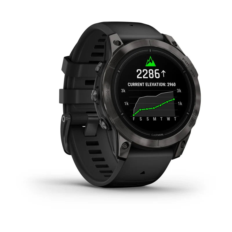 Garmin Epix Pro (Gen 2), 47 mm Edición Zafiro, titanio DLC gris carbono con correa negra (010-02803-10)